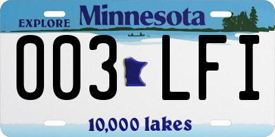 MN license plate 003LFI
