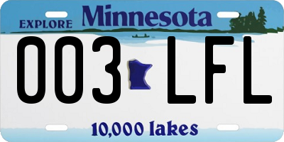 MN license plate 003LFL