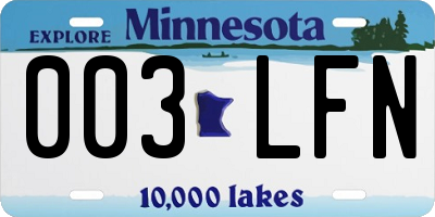 MN license plate 003LFN