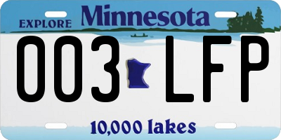 MN license plate 003LFP