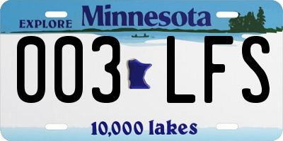 MN license plate 003LFS