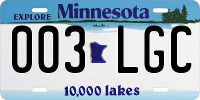 MN license plate 003LGC