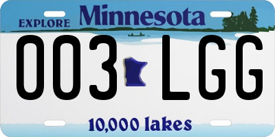 MN license plate 003LGG