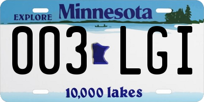 MN license plate 003LGI