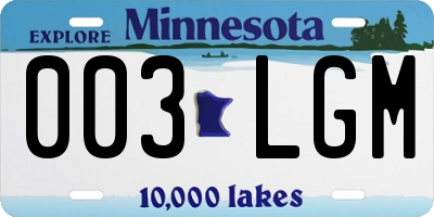 MN license plate 003LGM