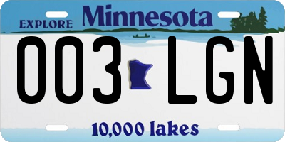 MN license plate 003LGN
