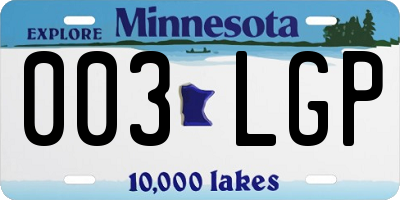 MN license plate 003LGP