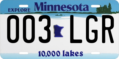 MN license plate 003LGR