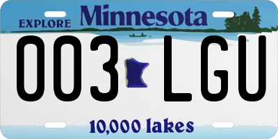 MN license plate 003LGU