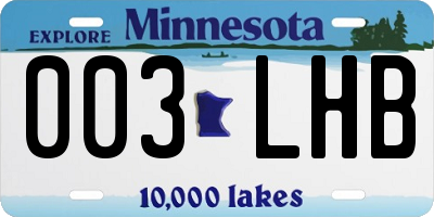 MN license plate 003LHB