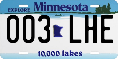 MN license plate 003LHE