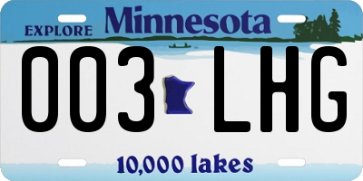 MN license plate 003LHG