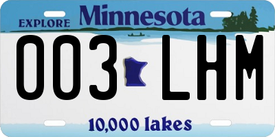 MN license plate 003LHM