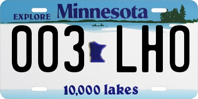 MN license plate 003LHO
