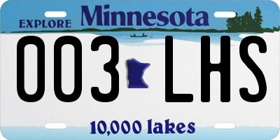 MN license plate 003LHS