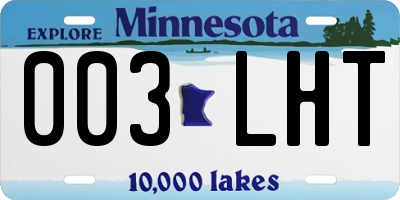 MN license plate 003LHT