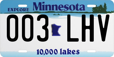 MN license plate 003LHV
