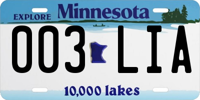MN license plate 003LIA