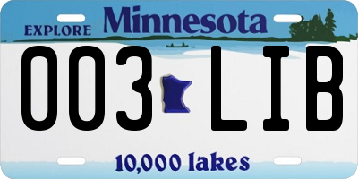 MN license plate 003LIB