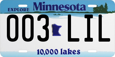 MN license plate 003LIL