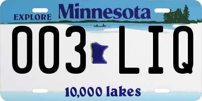 MN license plate 003LIQ