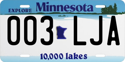 MN license plate 003LJA
