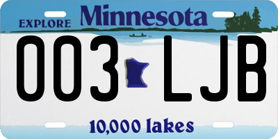 MN license plate 003LJB