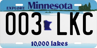 MN license plate 003LKC