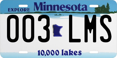 MN license plate 003LMS