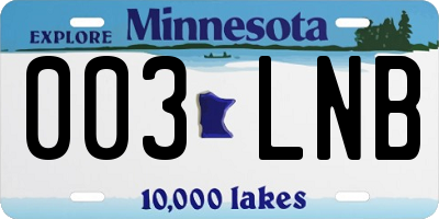 MN license plate 003LNB