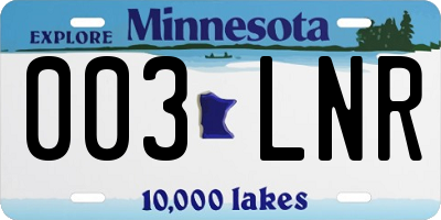 MN license plate 003LNR