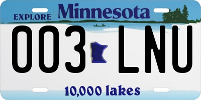 MN license plate 003LNU