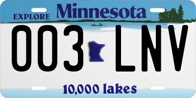 MN license plate 003LNV