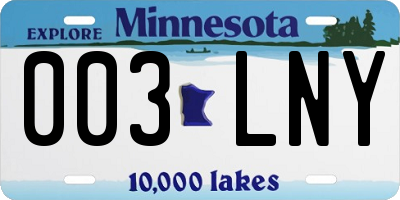 MN license plate 003LNY