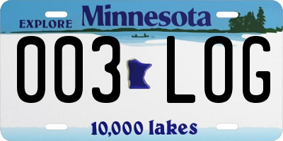 MN license plate 003LOG