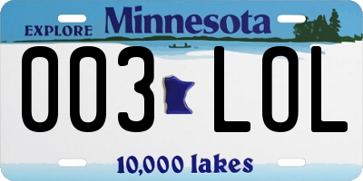 MN license plate 003LOL