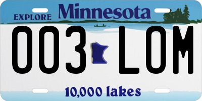 MN license plate 003LOM