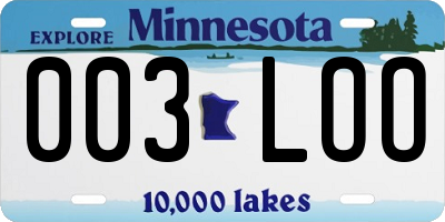 MN license plate 003LOO