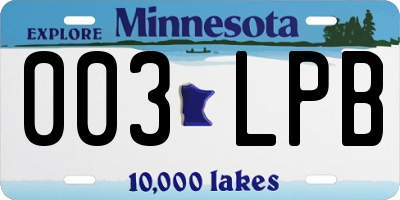 MN license plate 003LPB