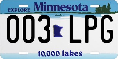 MN license plate 003LPG