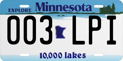 MN license plate 003LPI
