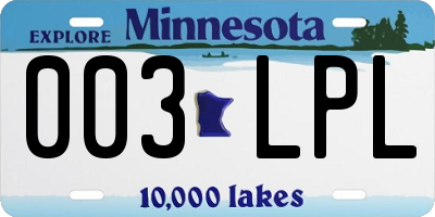 MN license plate 003LPL