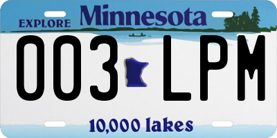 MN license plate 003LPM