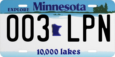 MN license plate 003LPN