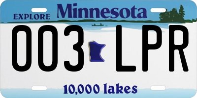 MN license plate 003LPR