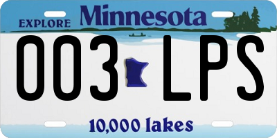 MN license plate 003LPS