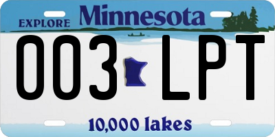 MN license plate 003LPT