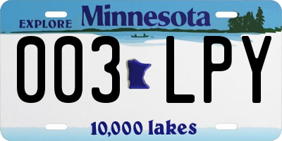 MN license plate 003LPY