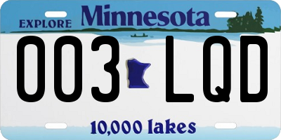 MN license plate 003LQD