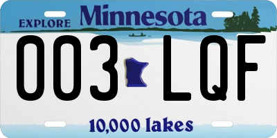 MN license plate 003LQF